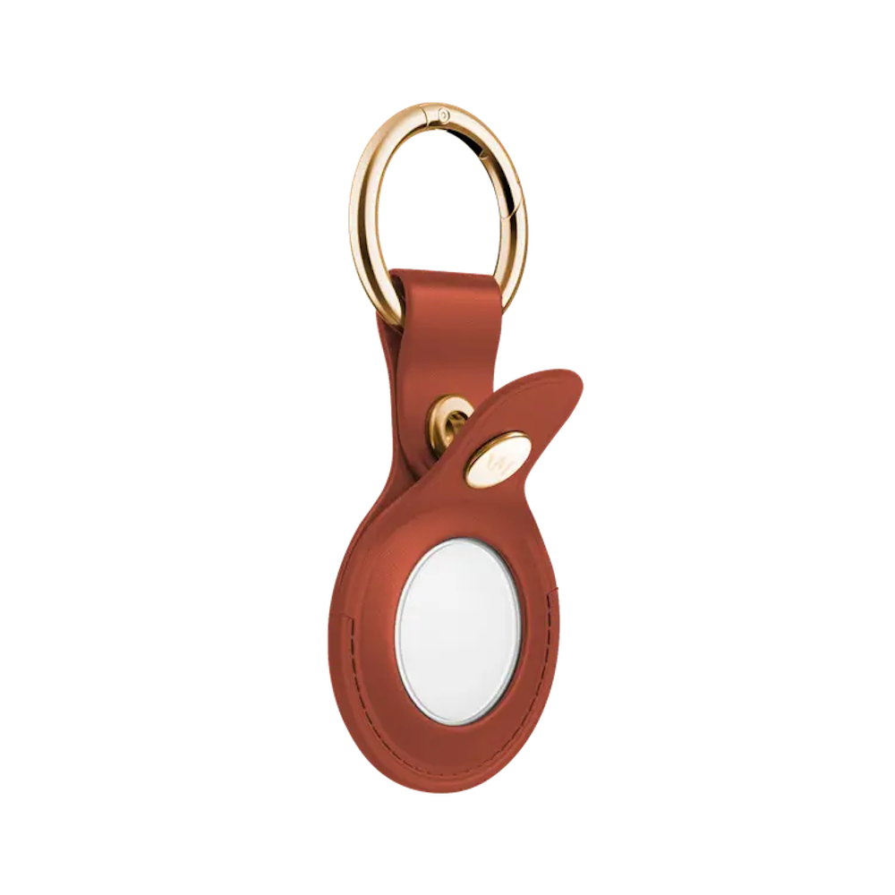 Airtrax AirTag Leather Case With Key Ring - Amber