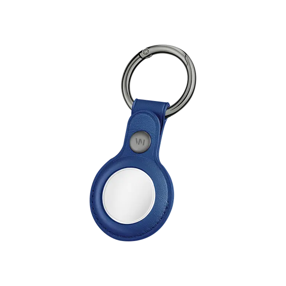 Airtrax AirTag Leather Case With Key Ring - Blue