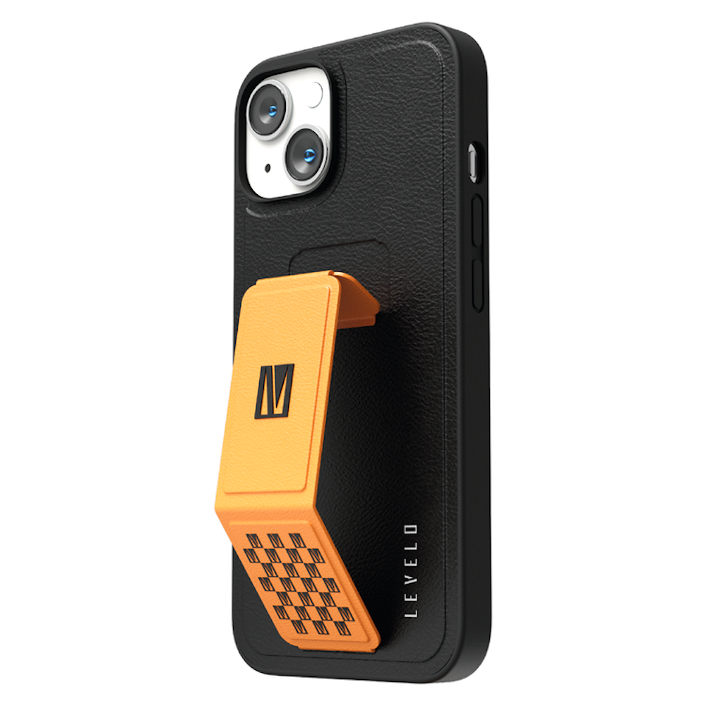 iPhone 14 Morphix Gripstand PU Leather Case - Orange