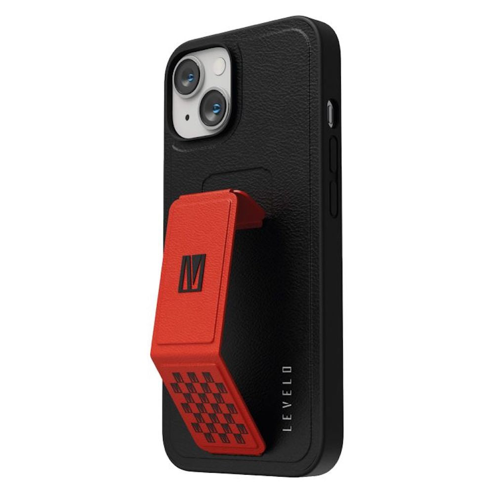 iPhone 14 Morphix Gripstand PU Leather Case - Red